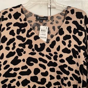 INC woman’s sweater, leopard print, size large